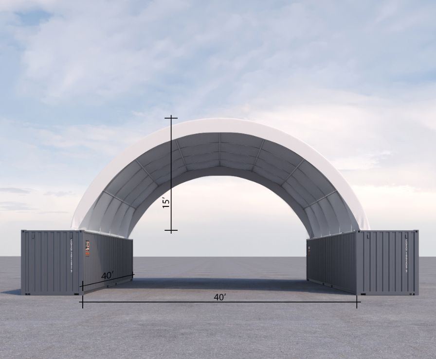 40&rsquo; x 40&rsquo; Fabric Container Shelter - Container Consultants Australia